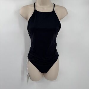 skin Worldwide Swimsuit Womens XS Black Nylon One Piece Criss Cross Beach UPF 50